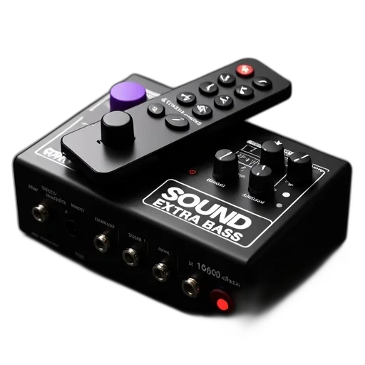 3d render, black, remote, control, purple, button, top, left transparent PNG cut-out