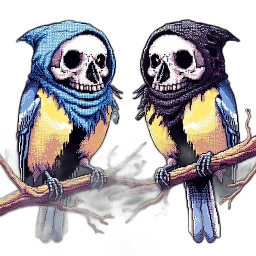 watercolor, concept art, pixel art, fantasy art, blue, colorful, monochrome, dark transparent PNG cut-out