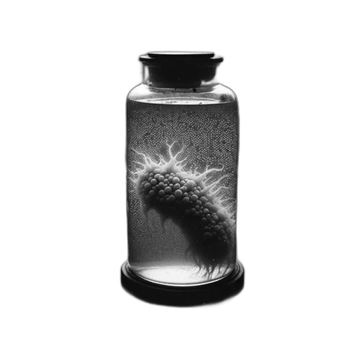 bottle, hair, creature, animal, photorealistic, concept art, underwater, inside transparent PNG cut-out