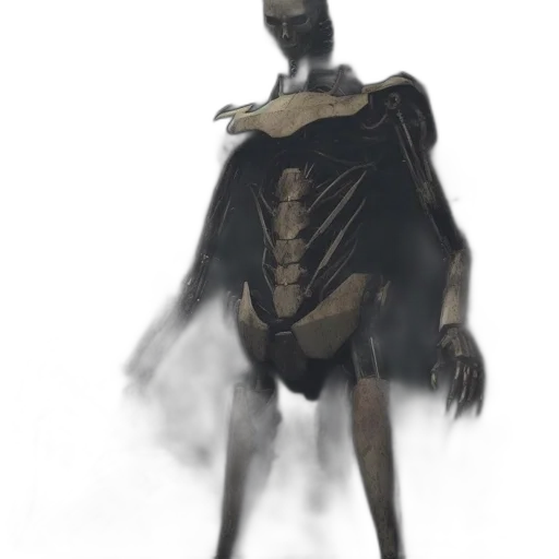 creature, mask, robot, dress, concept art, 3d render, fantasy art, comic book art transparent PNG cut-out