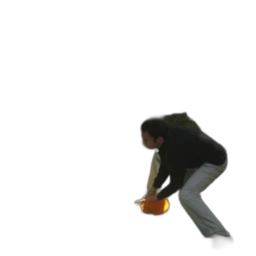 staff, 3d render, fire, man, black, shirt, white, pants transparent PNG cut-out