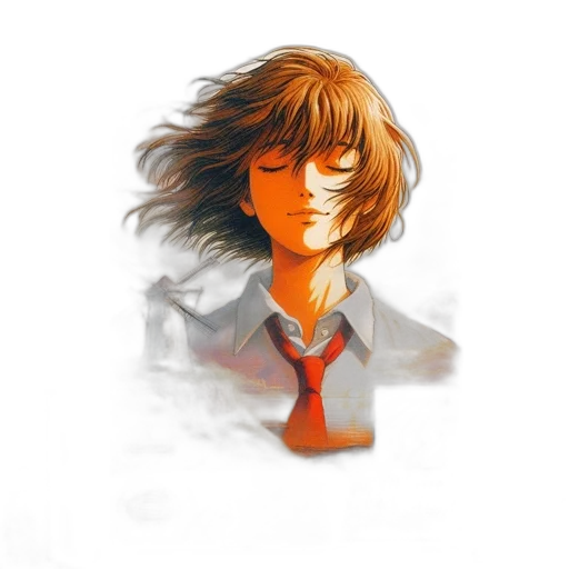 face, hair, jacket, staff, concept art, pixel art, anime, watercolor transparent PNG cut-out