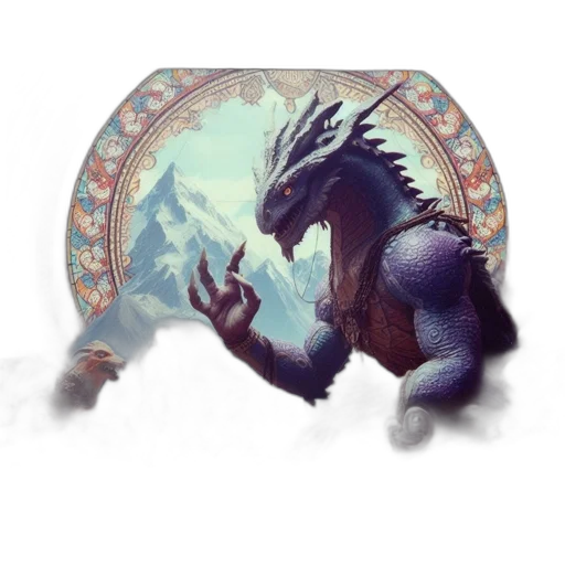 dragon, creature, mask, animal, fantasy art, concept art, 3d render, photorealistic transparent PNG cut-out