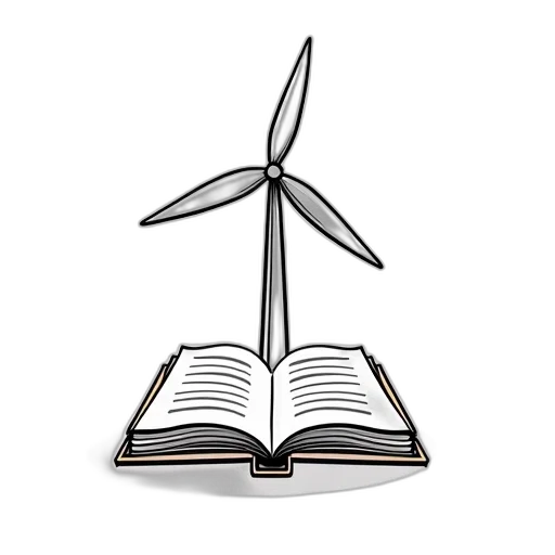 staff, weapon, stylized, illustration, wind, turbine, three, blades transparent PNG cut-out