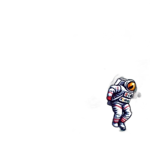 robot, staff, creature, dragon, pixel art, concept art, 3d render, outer space transparent PNG cut-out