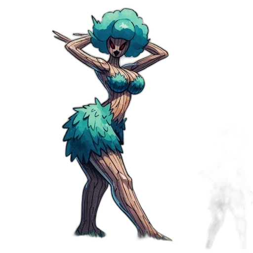 staff, dress, hair, creature, concept art, pixel art, fantasy art, watercolor transparent PNG cut-out