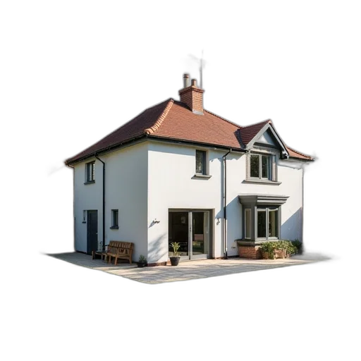 building, 3d render, photorealistic, bed transparent PNG cut-out