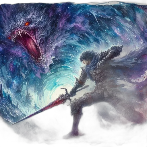 dragon, sword, fantasy art, concept art, watercolor, comic book art, fire, warrior transparent PNG cut-out