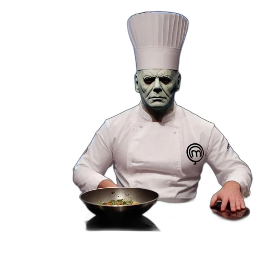 food, staff, creature, mask, concept art, 3d render, humorous, edit transparent PNG cut-out