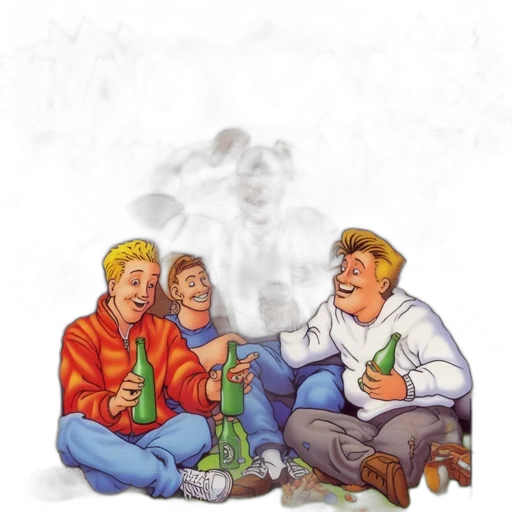 concept art, comic book art, cartoon, watercolor, fire, forest, fog, city street transparent PNG cut-out