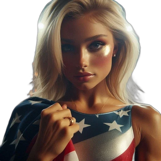 weapon, face, photorealistic, comic book art, fantasy art, cartoon, blonde, woman transparent PNG cut-out