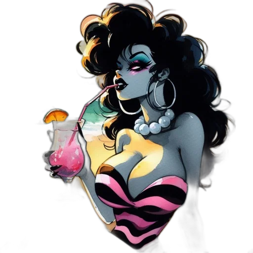 jewelry, concept art, cartoon, fantasy art, comic book art, neon lights, neon, pastel transparent PNG cut-out