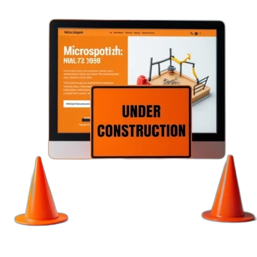 first, image, displays, digital, mock-up, construction, site, under transparent PNG cut-out