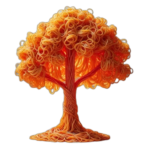 tree, crown, food, hair, 3d render, photorealistic, concept art, pixel art transparent PNG cut-out