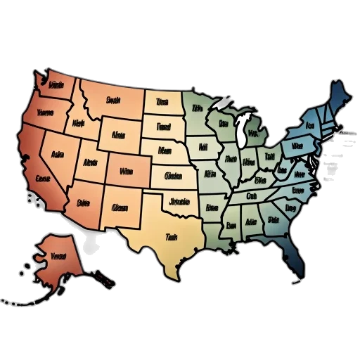earth tones, map, usa, states transparent PNG cut-out