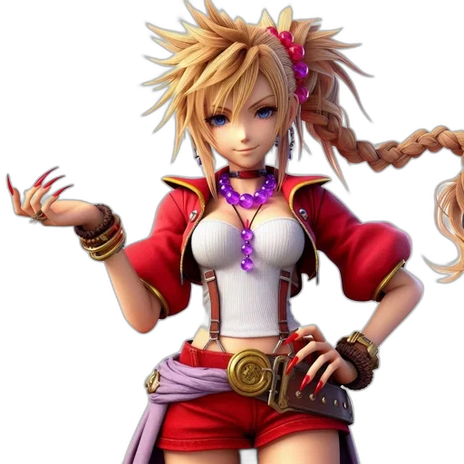 staff, 3d render, concept art, fantasy art, pixel art, animated, girl, spiky transparent PNG cut-out