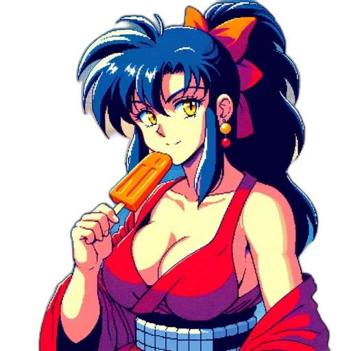 staff, weapon, vaporwave, anime, pixel art, cyberpunk, neon lights, fire transparent PNG cut-out