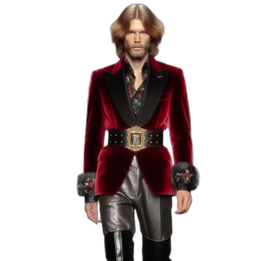 jacket, staff, sword, concept art, fantasy art, male, model, wears transparent PNG cut-out