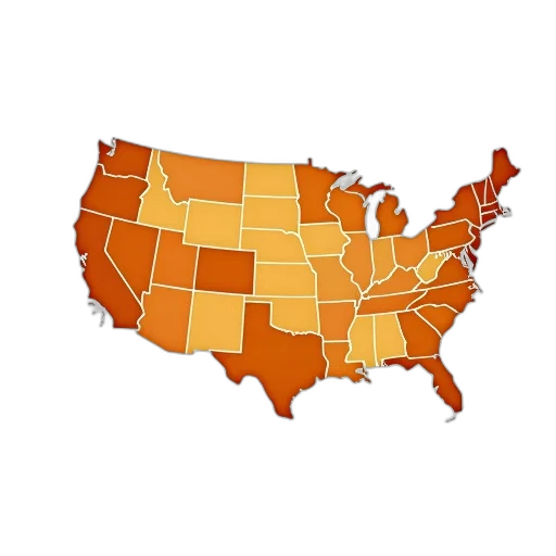 earth tones, golden, red, map, showing, states, where, there transparent PNG cut-out