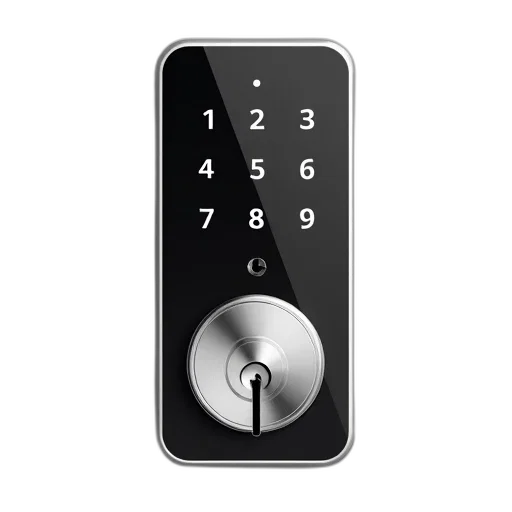 sleek, modern, digital, lock, touch, screen, interface, displaying transparent PNG cut-out