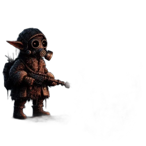 creature, staff, mask, weapon, concept art, fantasy art, 3d render, pixel art transparent PNG cut-out