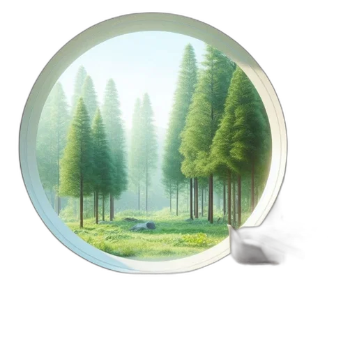 tree, furniture, concept art, 3d render, photorealistic, fantasy art, forest, fog transparent PNG cut-out