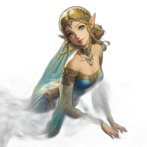 dress, dragon, staff, fantasy art, concept art, 3d render, pixel art, underwater transparent PNG cut-out