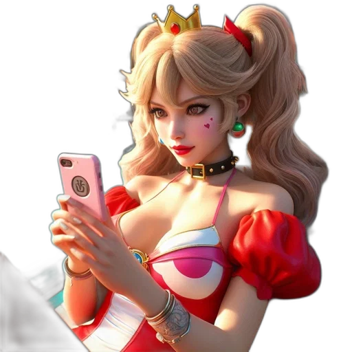 dress, crown, face, weapon, concept art, fantasy art, 3d render, anime transparent PNG cut-out