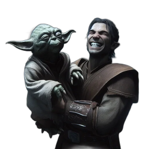 staff, concept art, fantasy art, comic book art, man, yoda, star, wars transparent PNG cut-out
