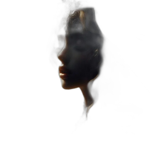 face, mask, crown, hair, photorealistic, 3d render, concept art, oil painting transparent PNG cut-out