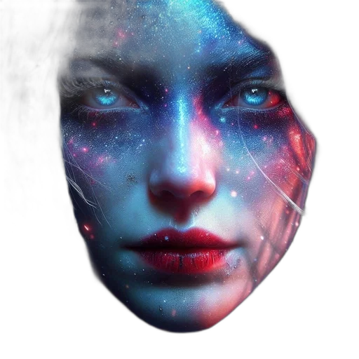 face, robot, mask, creature, cyberpunk, concept art, fantasy art, photorealistic transparent PNG cut-out