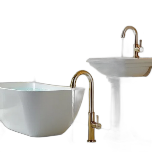 3d render, collection, various, bathroom, fixtures, displayed, vertical, arrangement transparent PNG cut-out