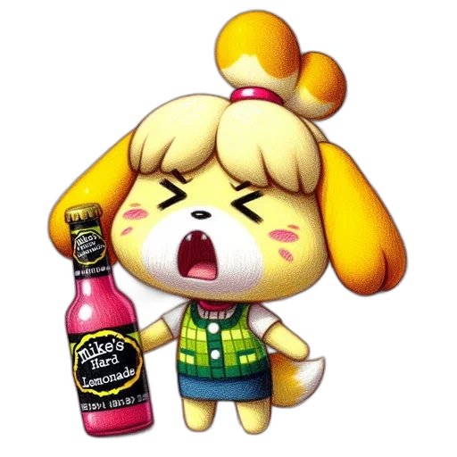 food, bottle, animal, pixel art, 3d render, concept art, cartoon, dog-and-bear transparent PNG cut-out