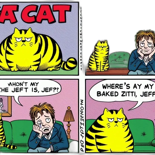 animal, cartoon, comic book art, fire, four-panel, comic, strip, titled transparent PNG cut-out