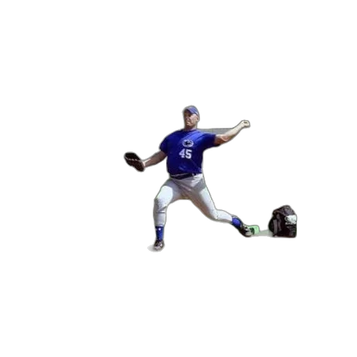 3d render, photorealistic, concept art, pixel art, baseball, player, wearing, blue transparent PNG cut-out