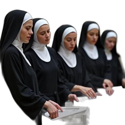 nuns, ready, cast, their, ballots, referendum, election, budapest transparent PNG cut-out