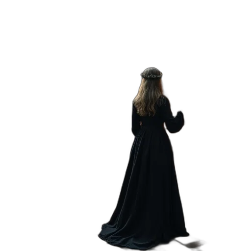 dress, staff, jacket, hair, concept art, 3d render, pixel art, photorealistic transparent PNG cut-out