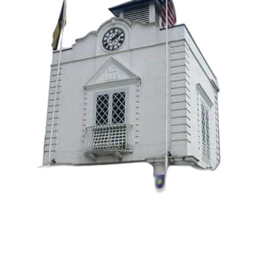 building, umbrella, staff, crown, 3d render, photorealistic, concept art, white transparent PNG cut-out