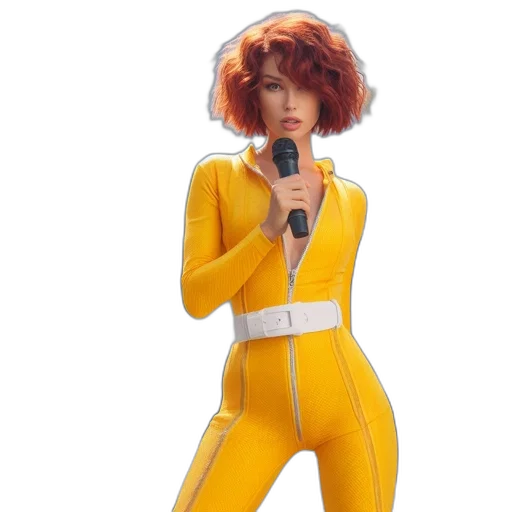 jacket, robot, dress, concept art, 3d render, cartoon, woman, wearing transparent PNG cut-out