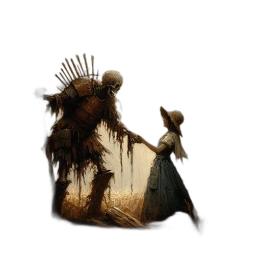 creature, crown, hair, staff, concept art, fantasy art, 3d render, pixel art transparent PNG cut-out