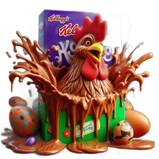 food, animal, photorealistic, 3d render, visualization, bursting, kellogg, keepsake transparent PNG cut-out