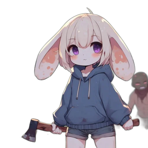 weapon, staff, creature, jacket, anime, pixel art, concept art, cartoon transparent PNG cut-out