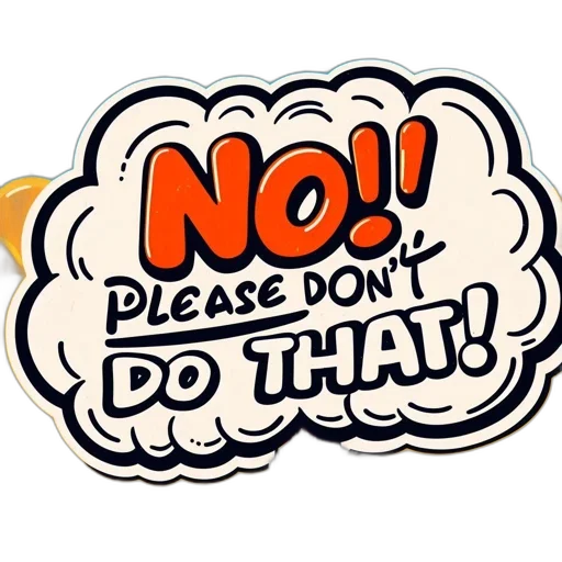 staff, illustration, shows, cloud-shaped, sign, bearing, words, please transparent PNG cut-out