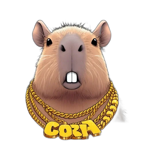 animal, crown, jewelry, concept art, cartoon, photorealistic, 3d render, capybara transparent PNG cut-out