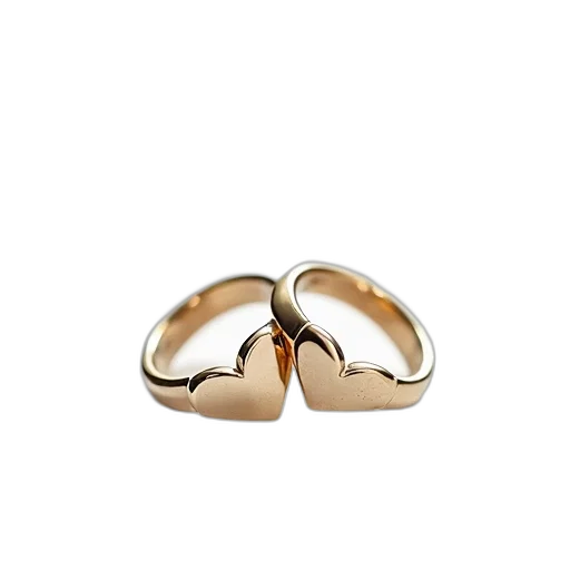 jewelry, crown, 3d render, golden, earth tones, pair, interlocking, rings transparent PNG cut-out