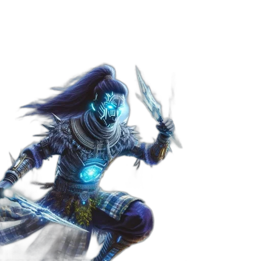 sword, weapon, staff, fantasy art, concept art, comic book art, 3d render, blue transparent PNG cut-out