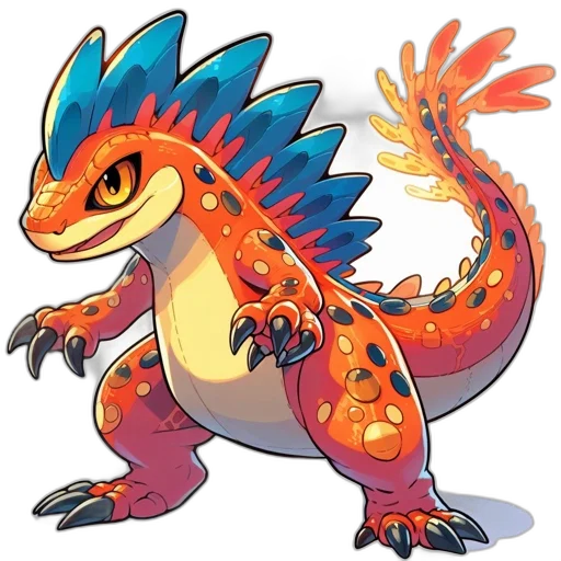 dragon, creature, animal, staff, concept art, pixel art, fantasy art, 3d render transparent PNG cut-out