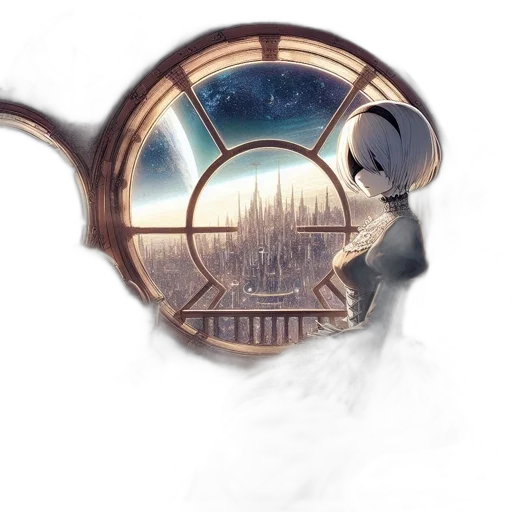mask, face, robot, hat, concept art, fantasy art, anime, watercolor transparent PNG cut-out