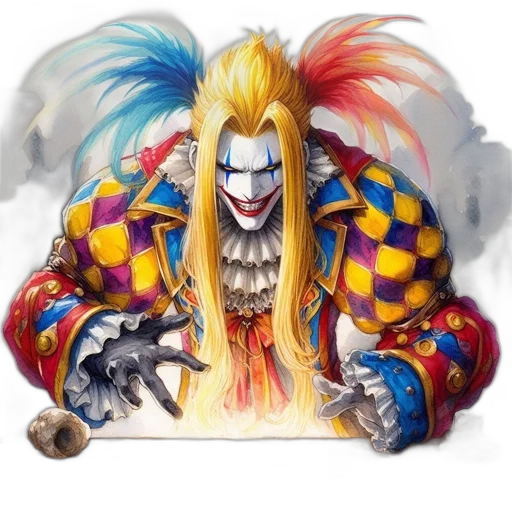 mask, concept art, fantasy art, comic book art, photorealistic, artistically, depicted, clown transparent PNG cut-out