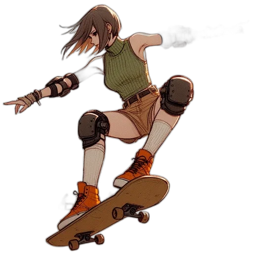concept art, fantasy art, watercolor, anime, earth tones, young, woman, green transparent PNG cut-out
